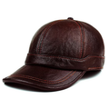 Vintage Dark Brown PU Leather Baseball Cap